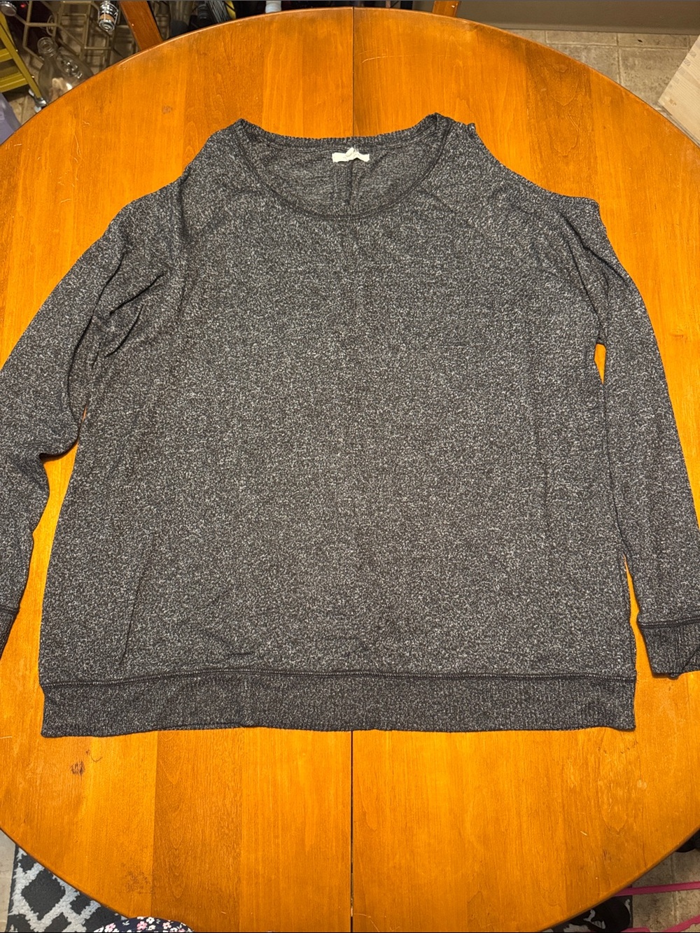Cozy Cold-Shoulder Sweater Charcoal